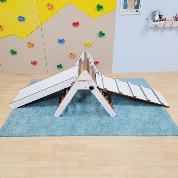 Pikler Triangle with Slat Ramp and Slide