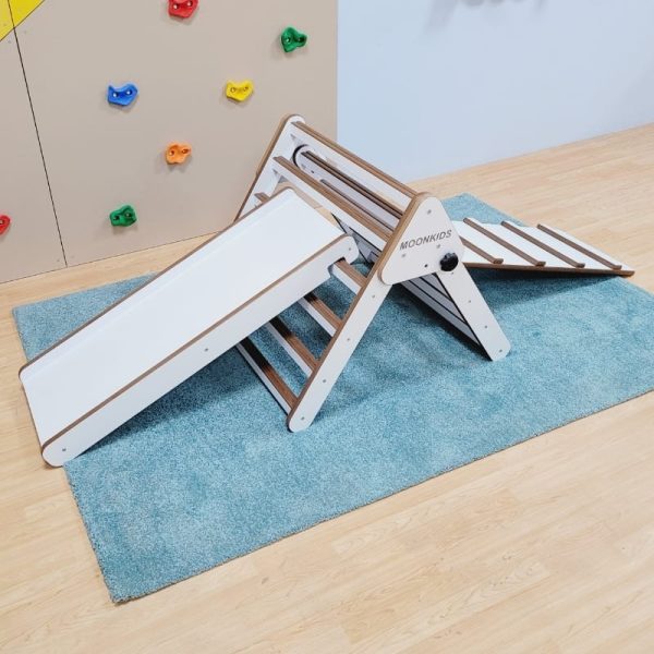 Pikler Triangle with Slat Ramp and Slide