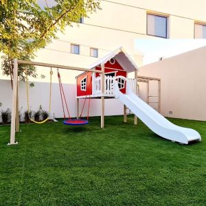 Explorer Playhouse with Slide, Two Swings & Monkey Bars