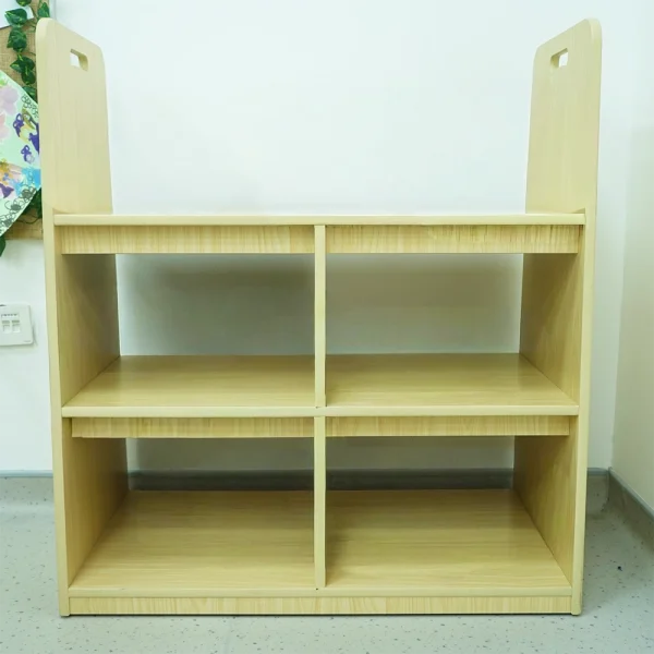 Custom made High level open shelving unit wicker basket 1